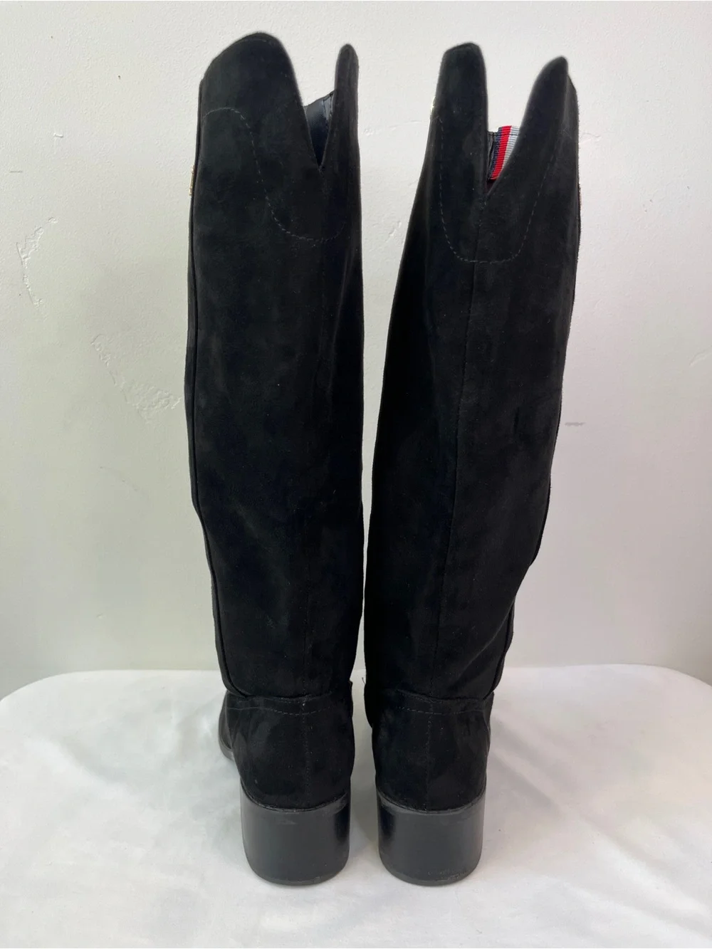 Tommy Hilfiger Dray 2 Black Knee High Boots Faux Suede Side Zip Size 7.5